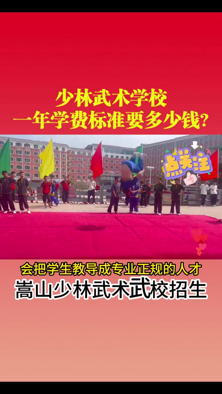 少林武术学校一年学费标准要多少钱?我们学校是正规的院校,认真培养学生,会把学生教导成专业正