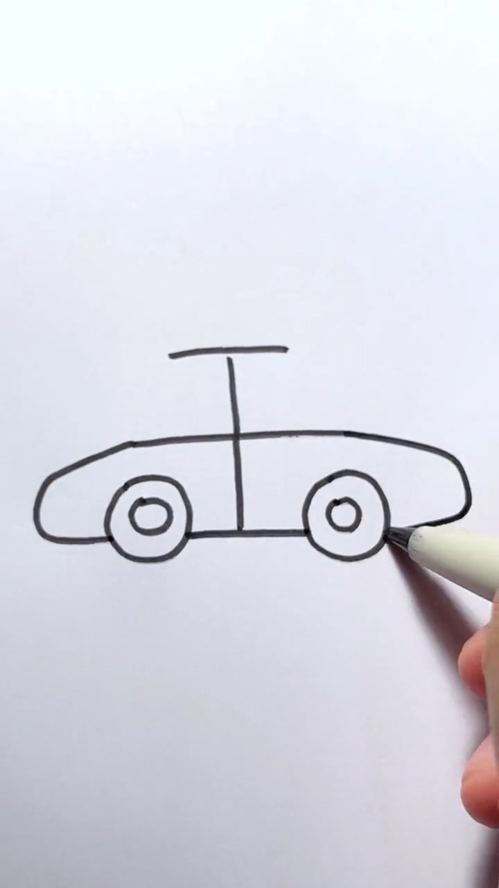 小汽车这样画,秒会!创意简笔画 亲子简笔画 一起来画画 创意美术 儿童简笔画教程