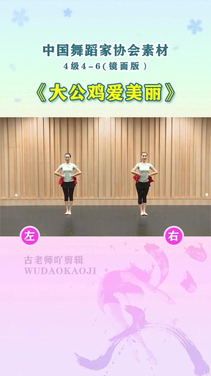 第4级︱舞协四级4-6《大公鸡爱美丽》镜面教材 舞蹈考级 日常练舞 东北秧歌