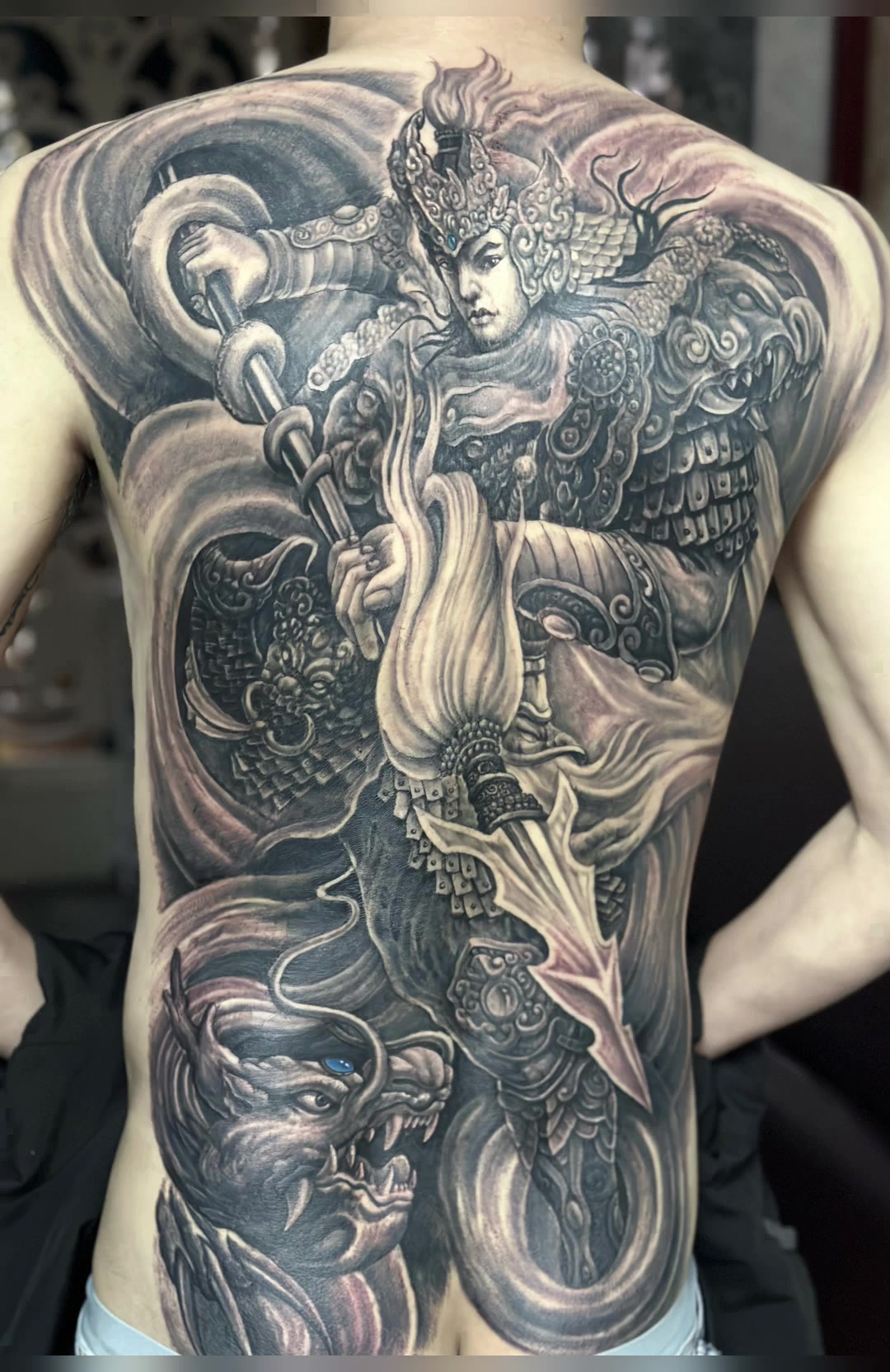 新作品满背赵子龙赵云纹身