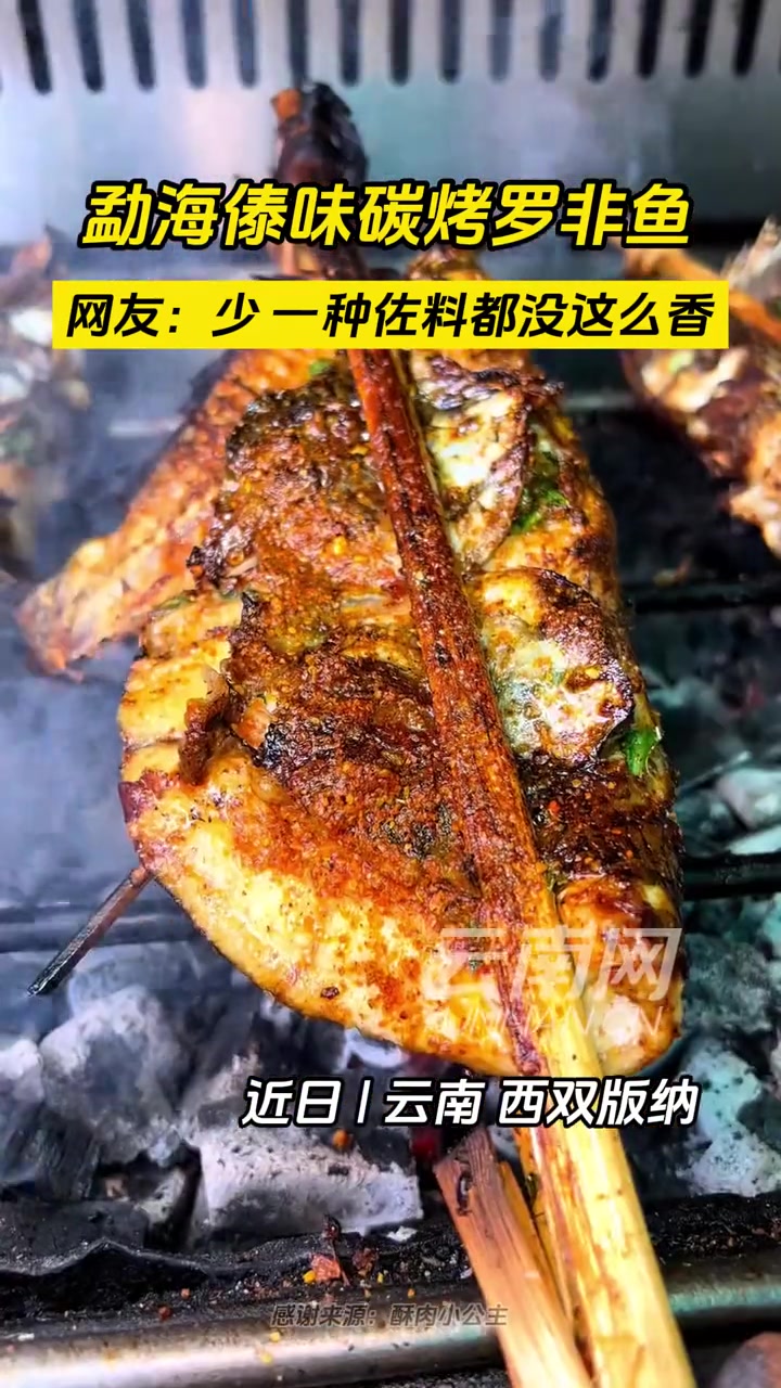 勐海傣味碳烤罗非鱼!网友:少一种佐料都没这么香 傣味烤鱼 西双版纳 有一种叫云南的生活
