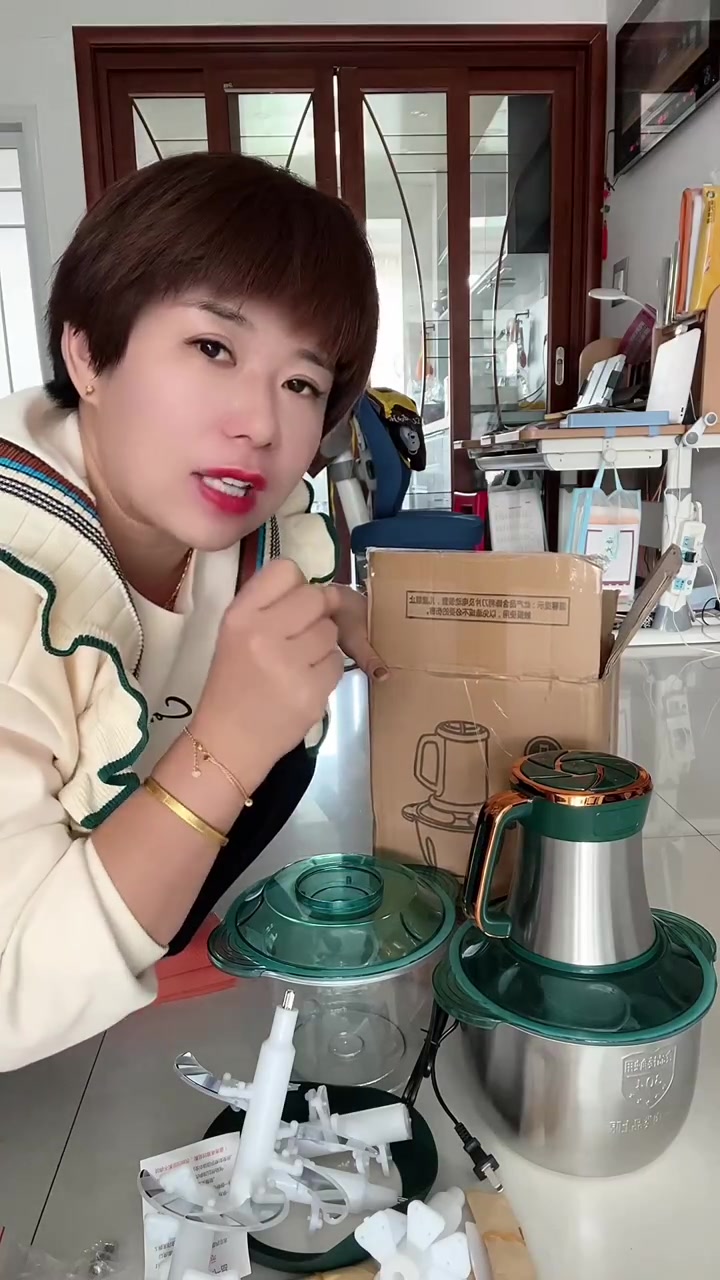 顶圣新升级5L升7档位家用304不锈钢绞肉机,500瓦大功率,6叶刀,包饺子能绞肉绞菜,能