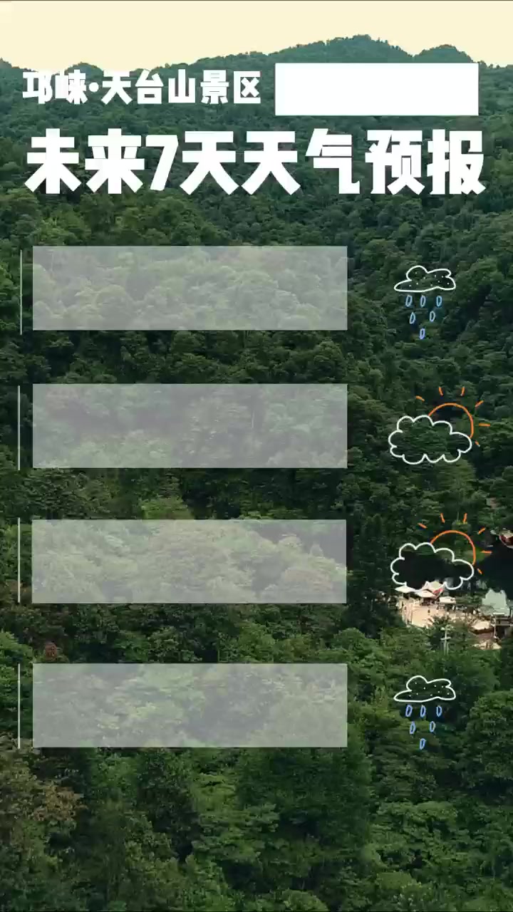 5A创建进行时 天台山景区未来7天天气预报