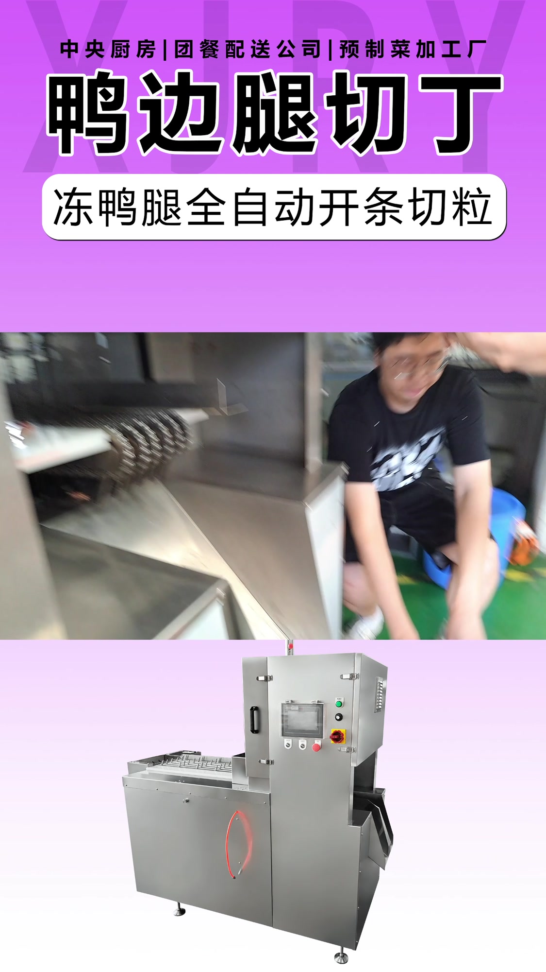 鸭边腿切粒,冻肉带骨切肉丁 祥九瑞盈自动锯骨机