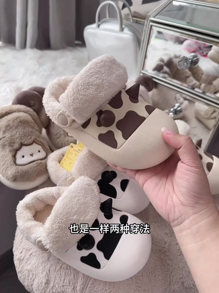 可以当拖鞋也可以当棉鞋二合一的儿童鞋子你见过吗 还是做了防水的设计 刷牙洗脸不怕打湿 特别
