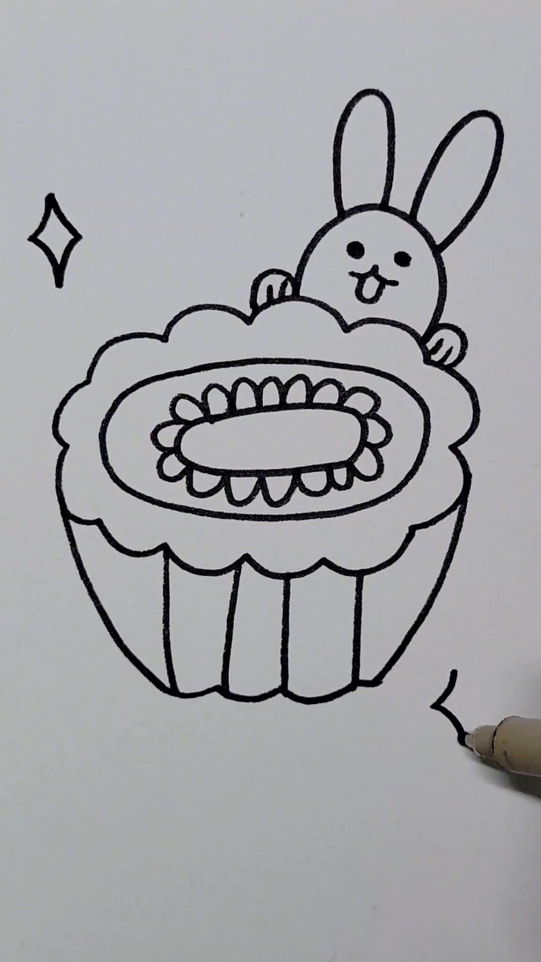月饼简笔画,一起学起来吧