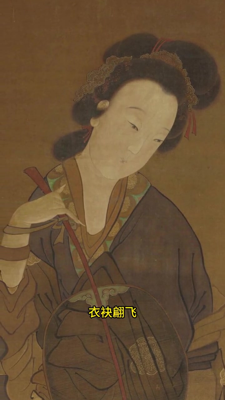 北宋画家画的“仕女扑蝶”,容貌姣好的古代美女,正在和蝴蝶戏舞 书画 国画 国画人物