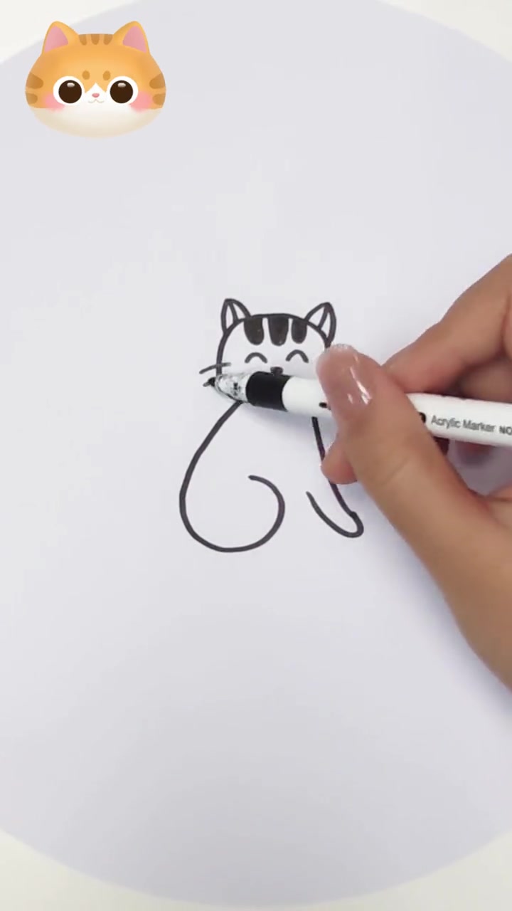 简笔画|Q版猫咪这只带花纹的橘猫好特别别呀!简笔画 少儿
