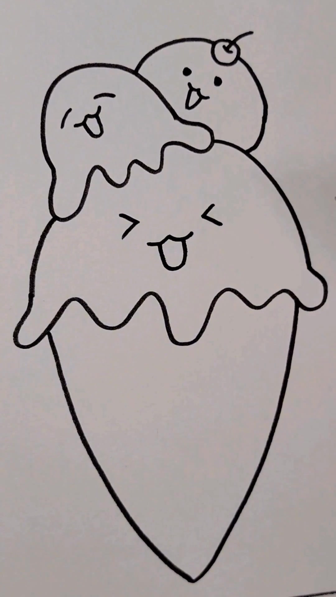 冰激凌简笔画,一起学起来吧~