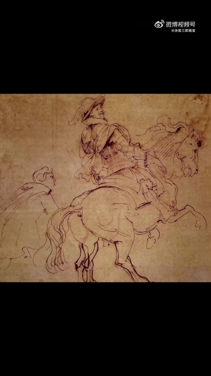 「「大师作品」西方绘画大师安东尼·凡·戴克的素描央美三郎画室」「大师作品」西方绘画大师,安