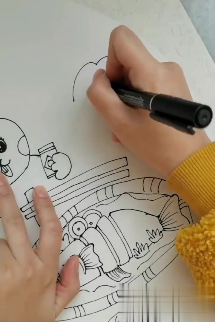 春节主题绘画 除夕年夜饭主题儿童画