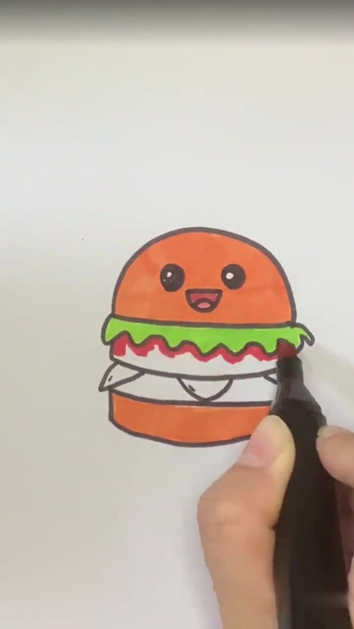 汉堡包怎么画