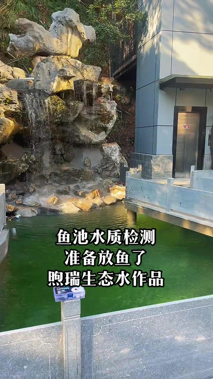 酒店快要正式开业了,鱼池养水已经1个月了,今天来测水质,准备放鱼了。庭院鱼池 鱼池过滤系统