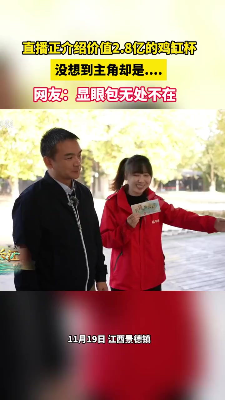 直播正介绍价值2.8亿的鸡缸杯,没想到主角却是……网友:显眼包无处不在。景德镇 显眼包