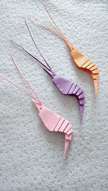 文旅分享「折纸小虾」简单的亲子手工,可爱的小虾米折纸~