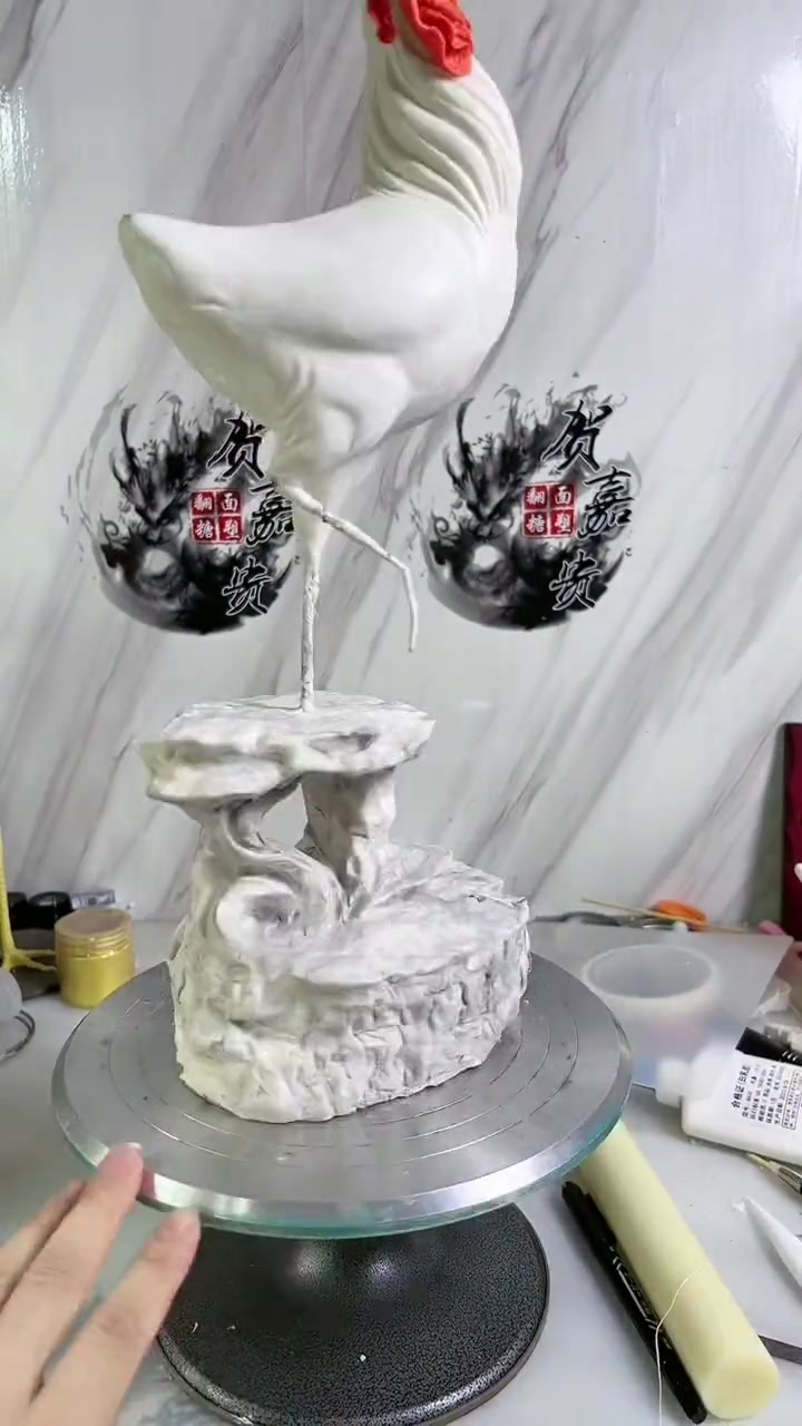 了解公鸡牡丹完整视频,评论区留言 面塑 食品雕刻 花馍