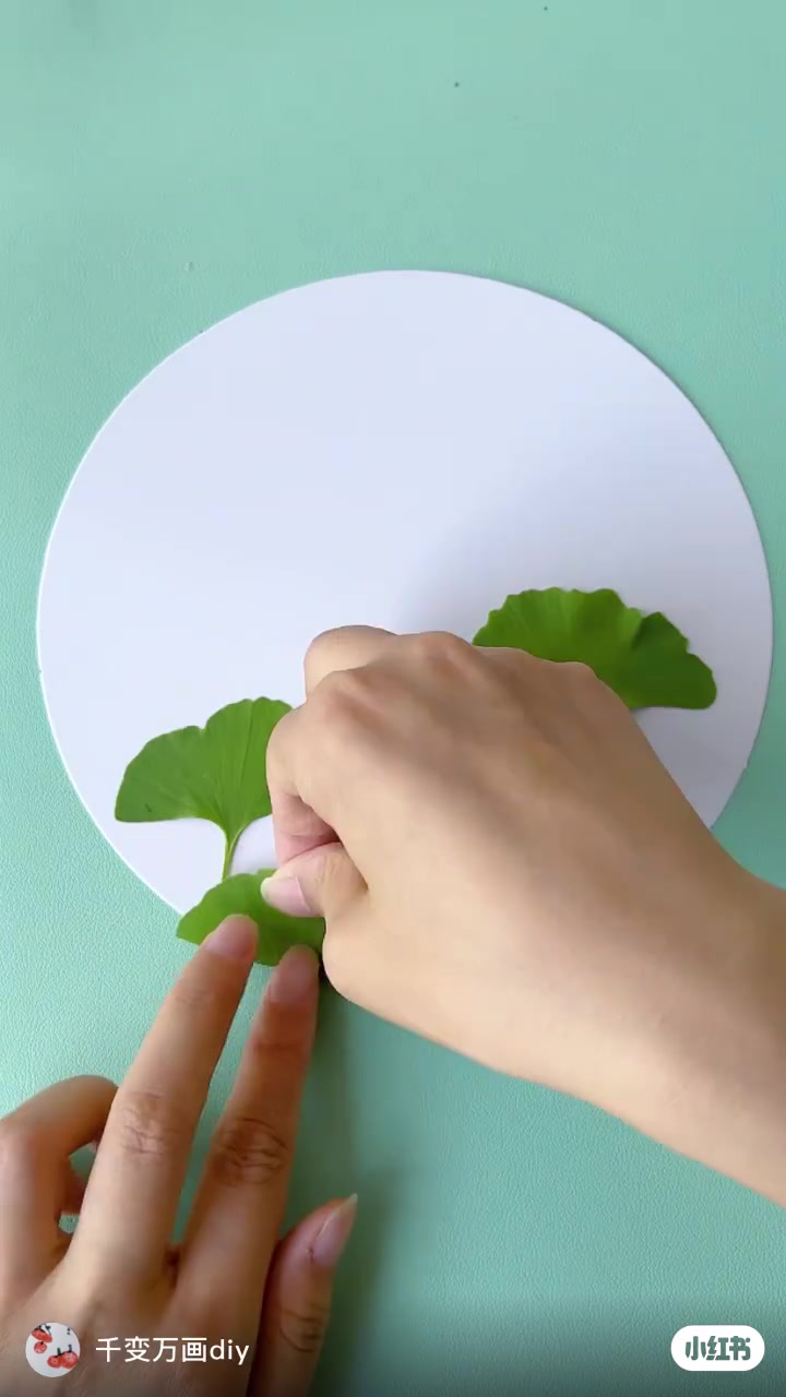 树叶拼贴画夏天荷花