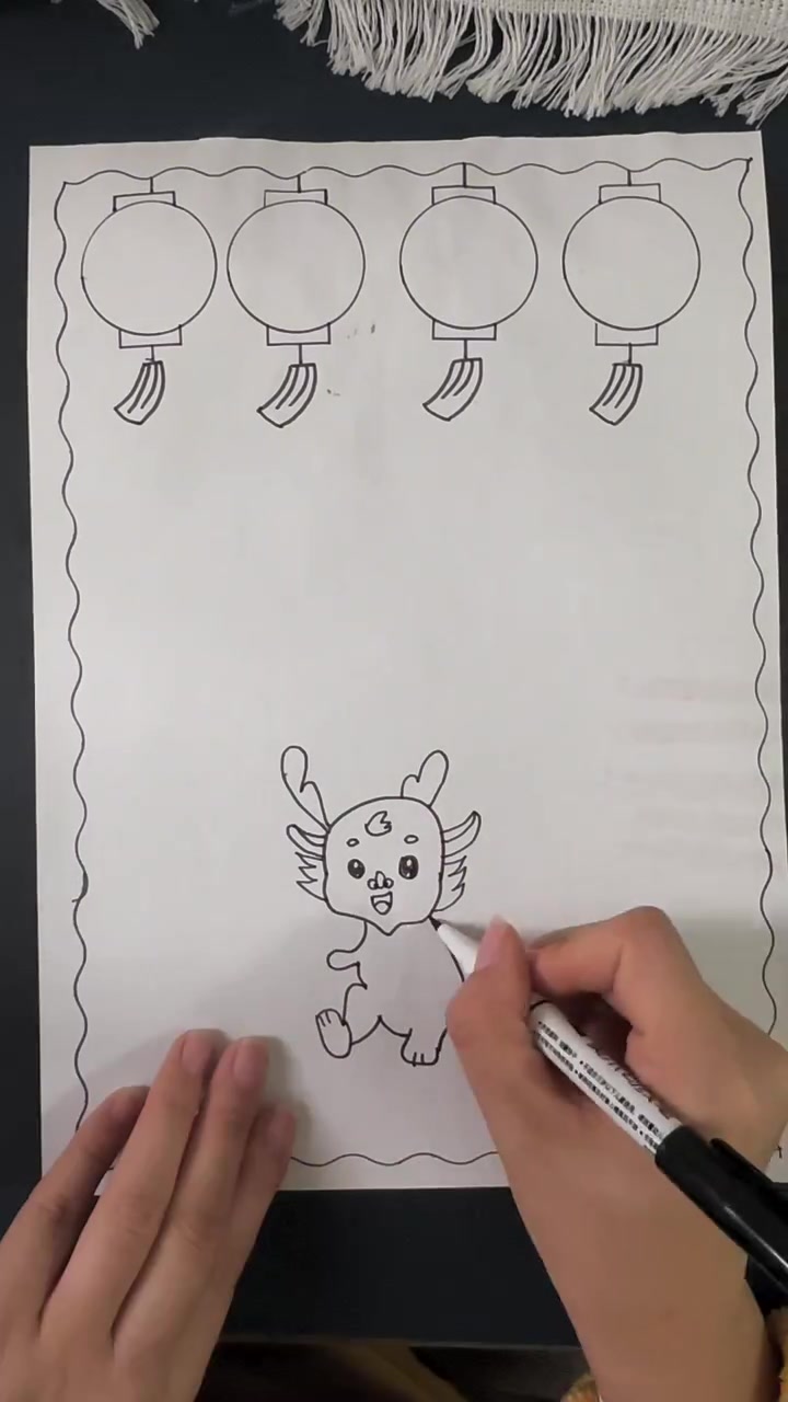 简单好看的小学生元旦手抄报,新年手抄报,龙年手抄报,元旦儿童画,元旦主题画