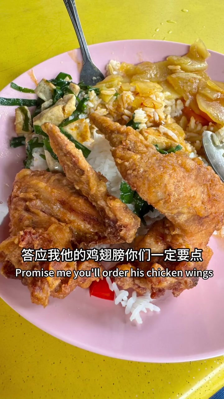开在组屋楼下,巨便宜又好吃的杂菜饭,鸡翅膀真的惊艳到我了,你们一定要点呀~ 新加坡 新加坡