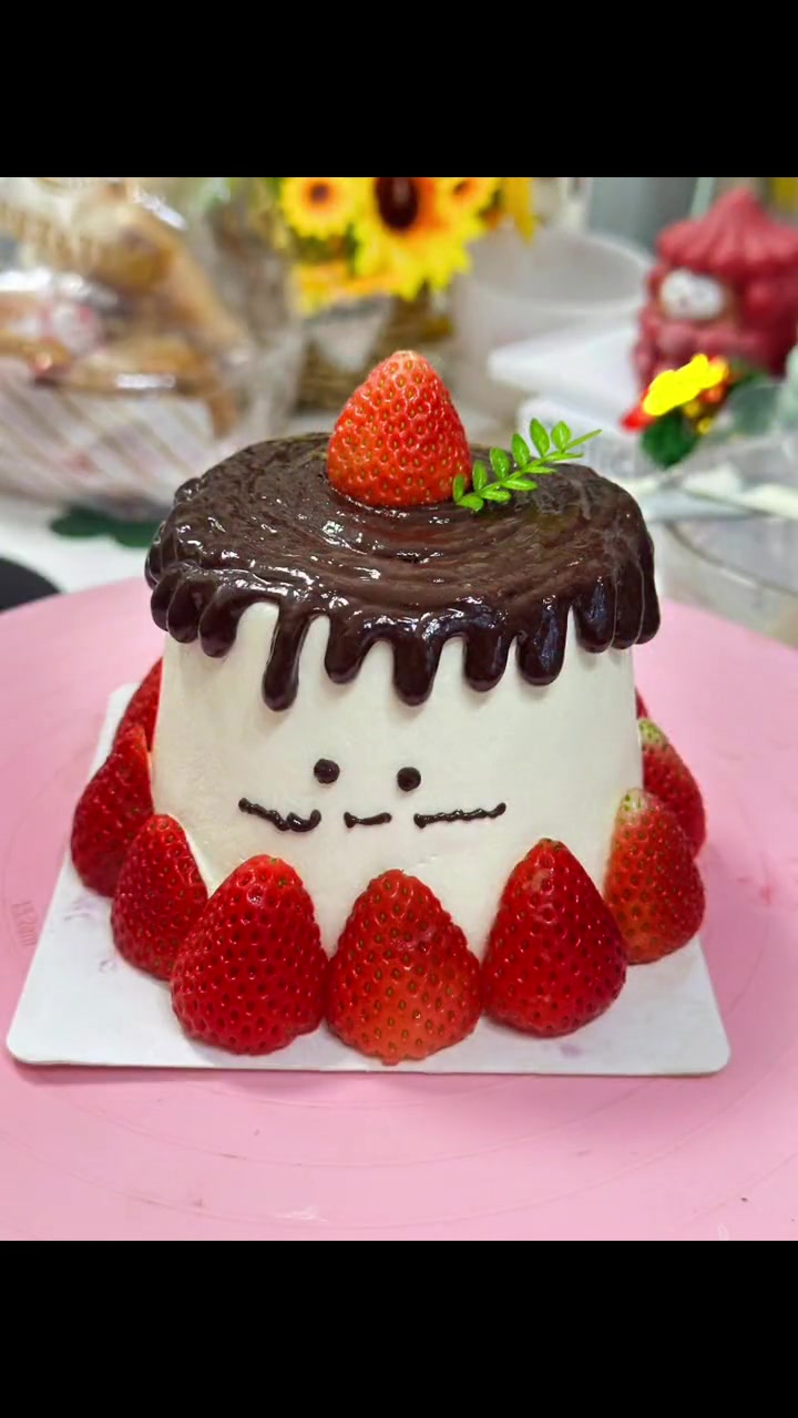 创作灵感 快来艾特会做草莓蛋糕妈妈的同学,请你吃冬天的第一个草莓蛋糕 甜点 草莓蛋糕 自己
