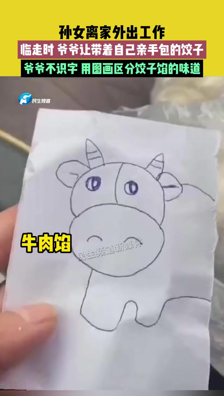 12月11日(发布)河北,孙女离家外出工作,临走时 爷爷让带着自己亲手包的饺子,爷爷不识字