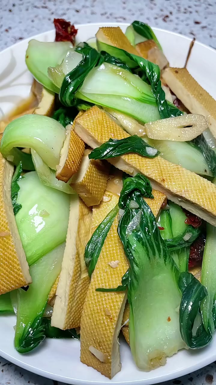 今日晚餐|青菜炒香干 低油