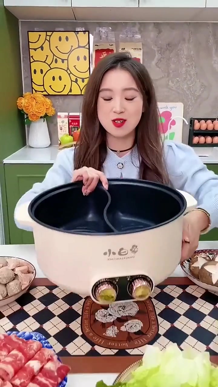 小白象7L大容量鸳鸯锅 R双控温电火锅电煮锅 鸳鸯电火锅 多功能锅 一起吃火锅