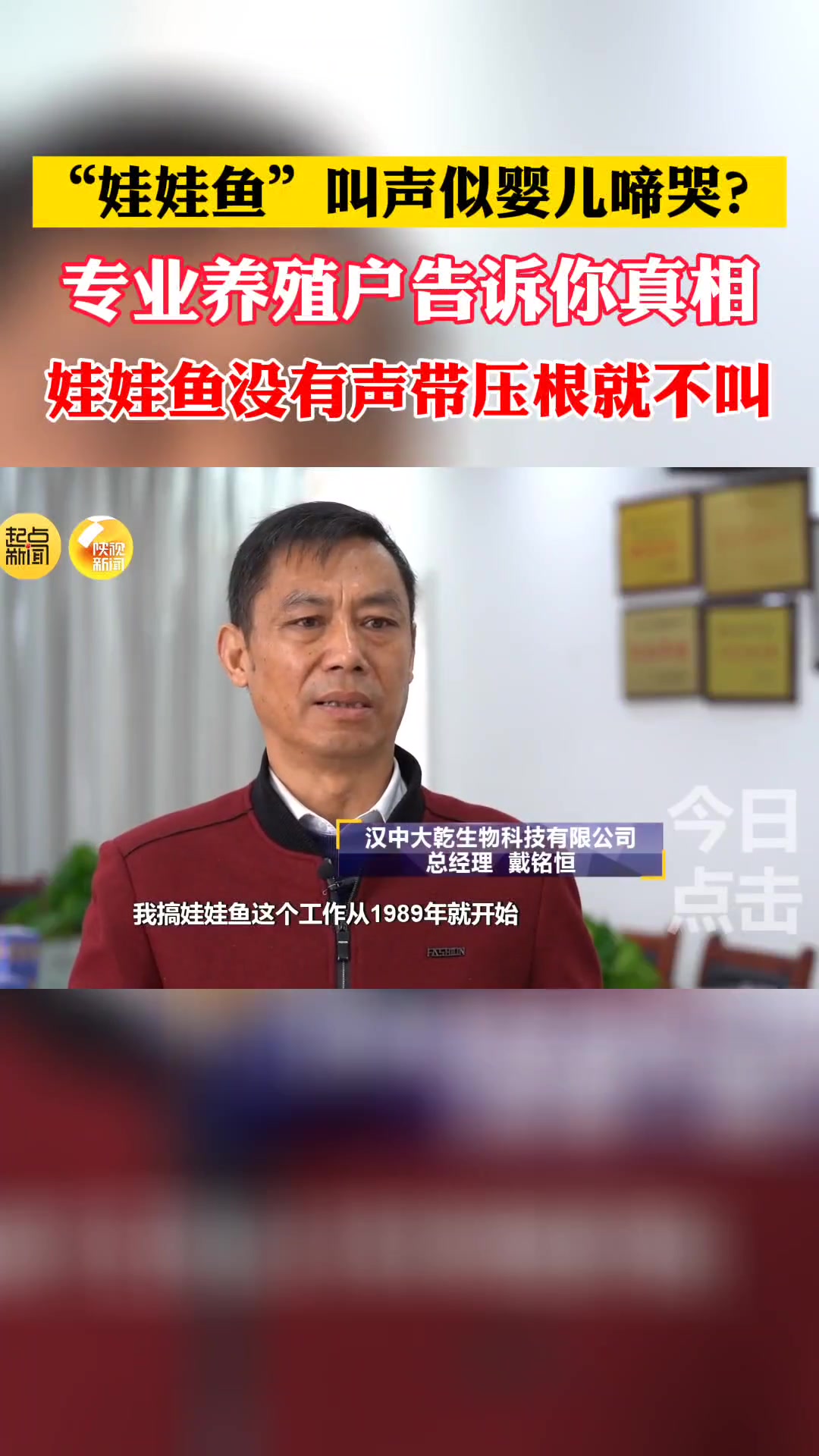 “娃娃鱼”叫声像婴儿?真相竟然是……