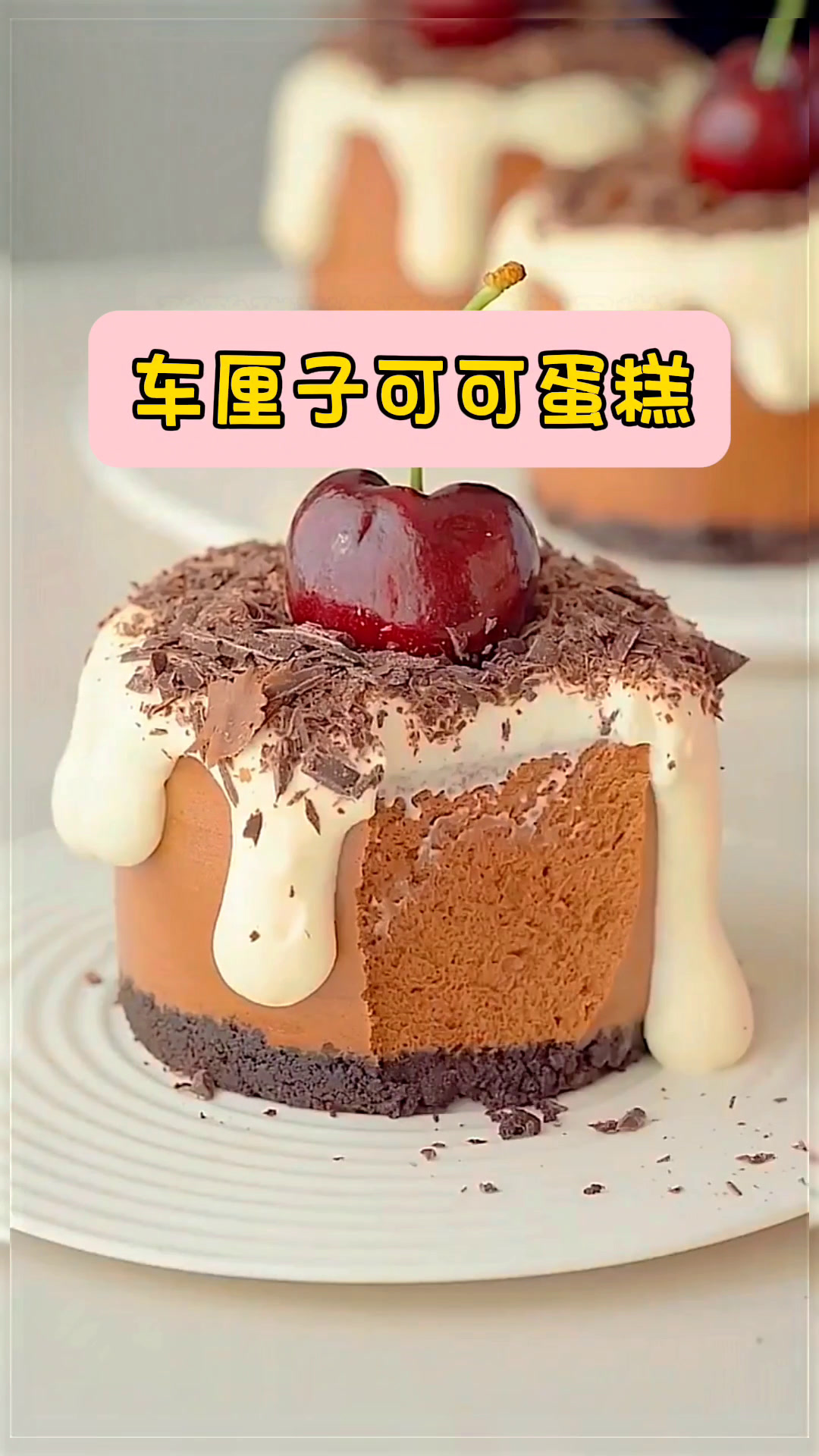 美味的车厘子可可蛋糕