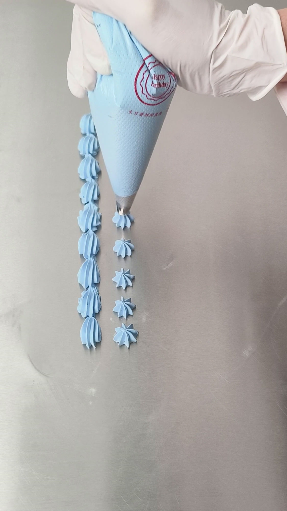 保姆级8齿花嘴,生日蛋糕7种花边教程