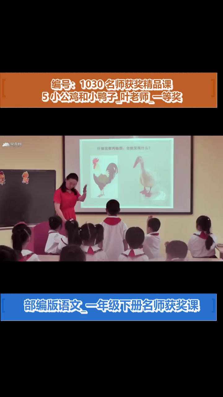 5 小公鸡和小鸭子_叶老师_一等奖_(部编版语文_一年级下册) 5 小公鸡和小鸭子 名师授
