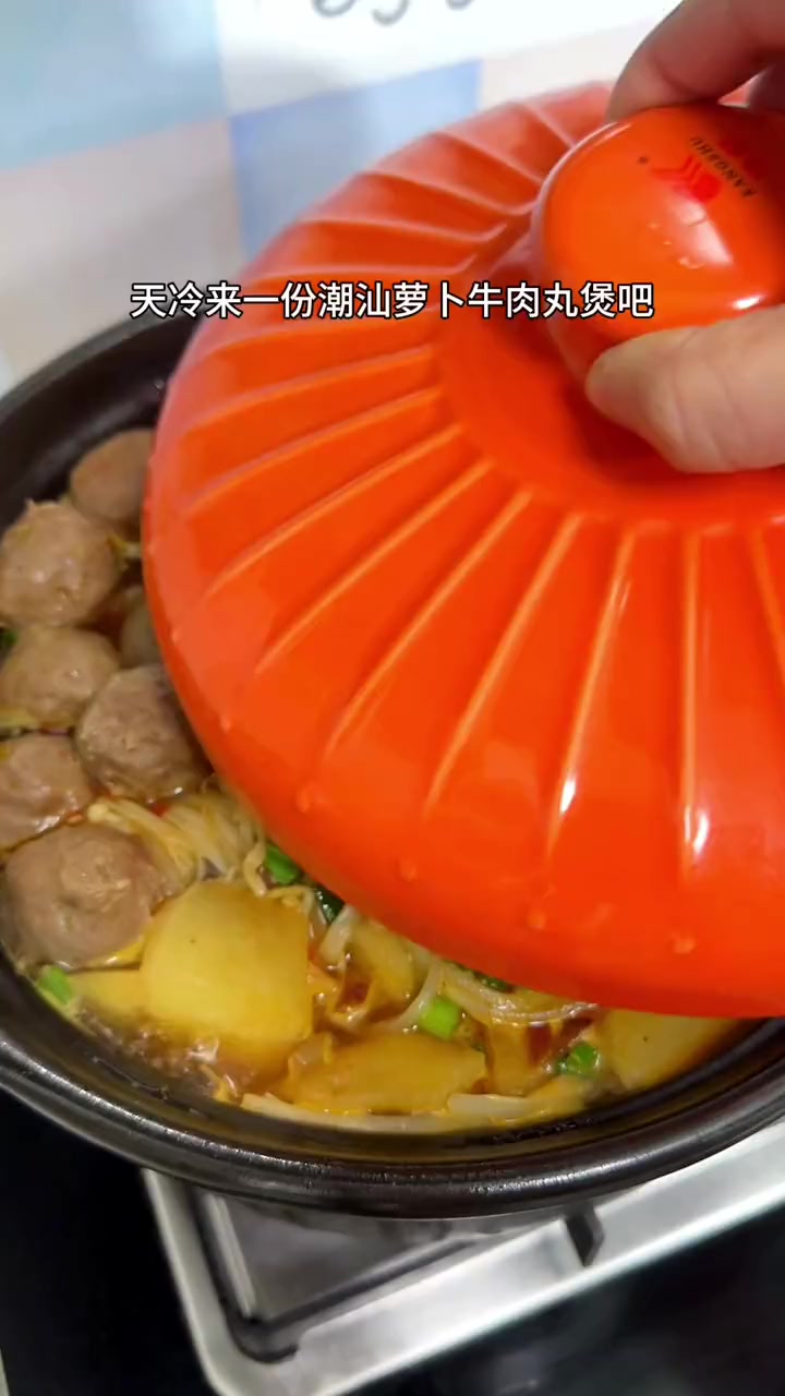 天冷来一份潮汕萝卜牛肉丸煲吧,Q弹爆汁,好吃又不胖,喜欢牛肉丸涮火锅的姐妹们必囤 潮汕牛肉