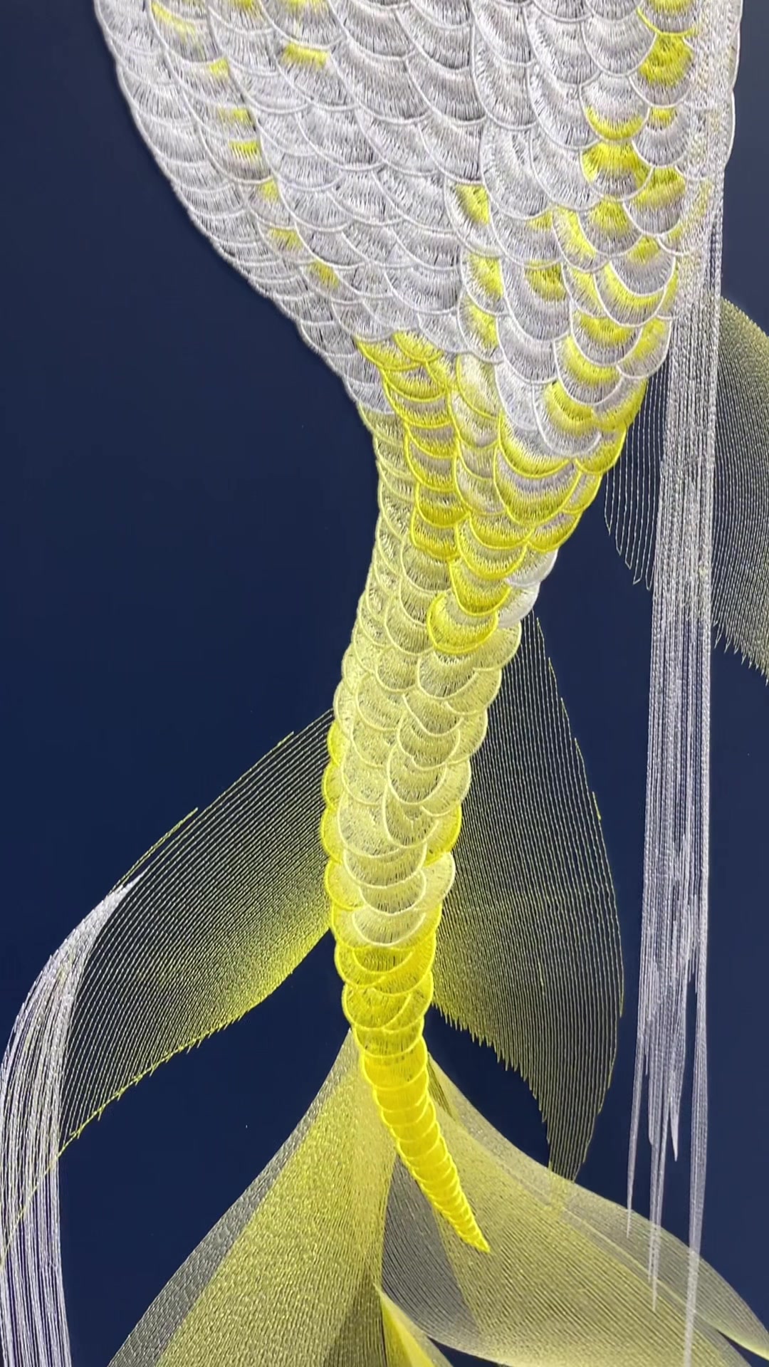 年年有鱼,新中式大鱼刺绣卧室背景