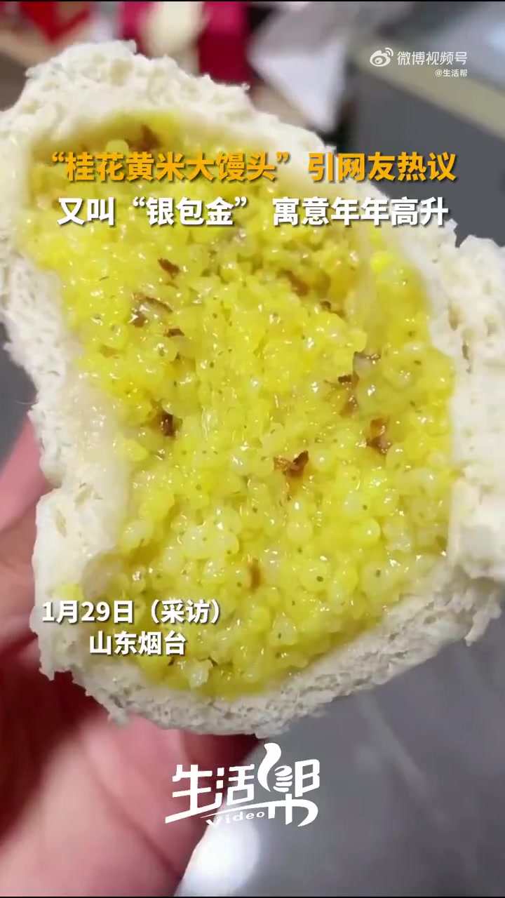 「被山东银包金大馒头馋哭了山东大馒头内藏玄机」山东烟台,又一道春节美食,“桂花黄米大馒头”