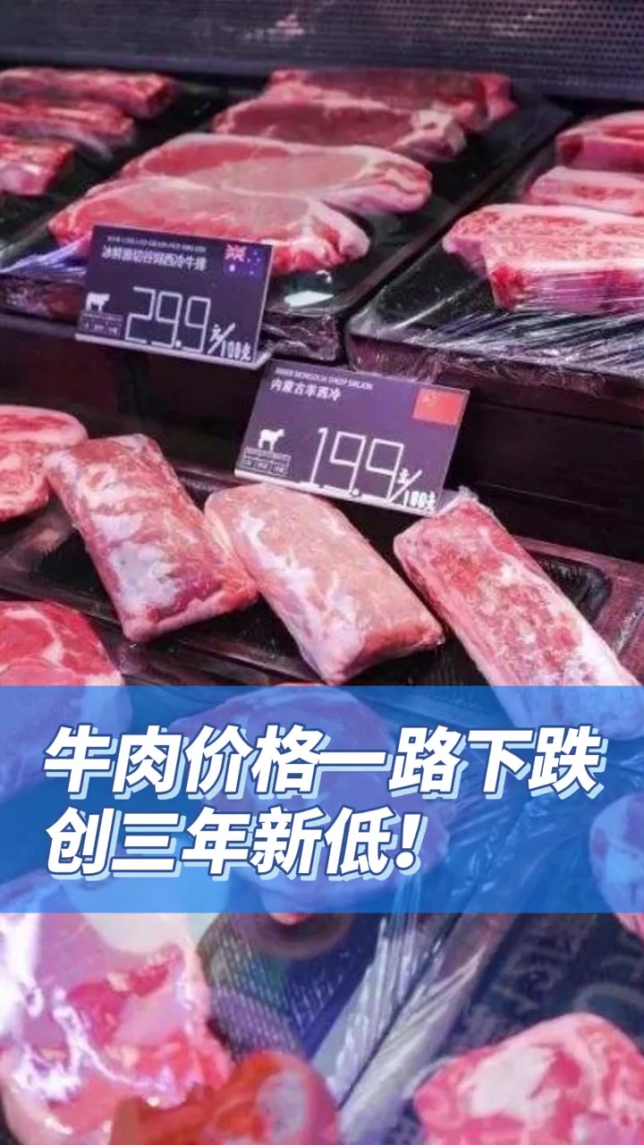 牛肉 价格 一路下跌,创三年新低。一吨牛肉半年内便宜4000元。