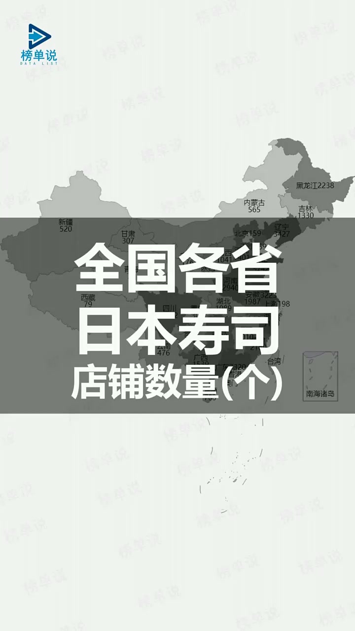 全国各省日本寿司店铺数量