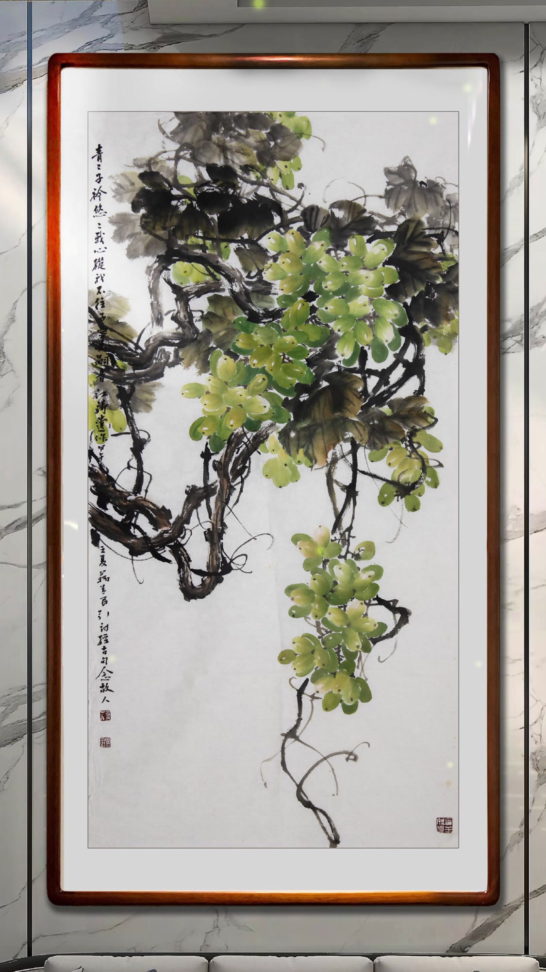 著名画家曾江涛国画葡萄作品欣赏,晶莹剔透惹人醉