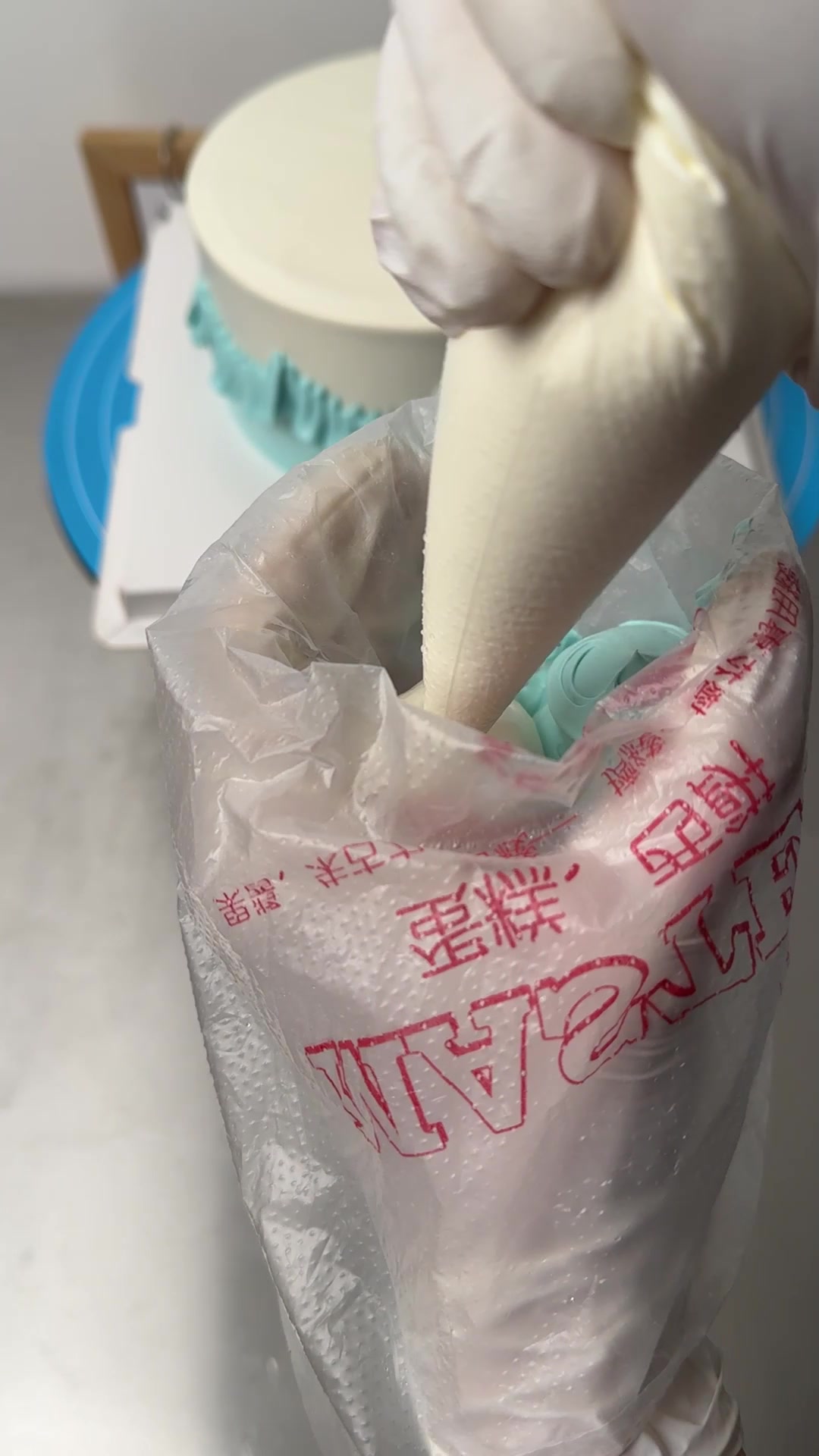 蓝色复古蛋糕,颜值很高