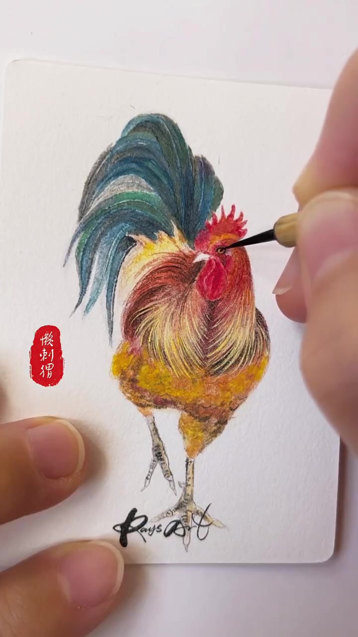 这8点我全中啊哈哈哈。十二生肖手绘卡:鸡