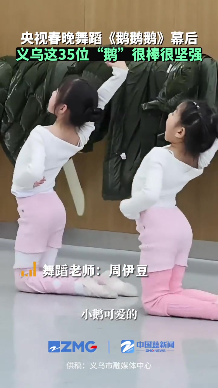 央视春晚舞蹈《鹅鹅鹅》幕后,跪游模仿小鹅3天跳破舞蹈鞋,义乌这35位“鹅”很棒很坚强!20