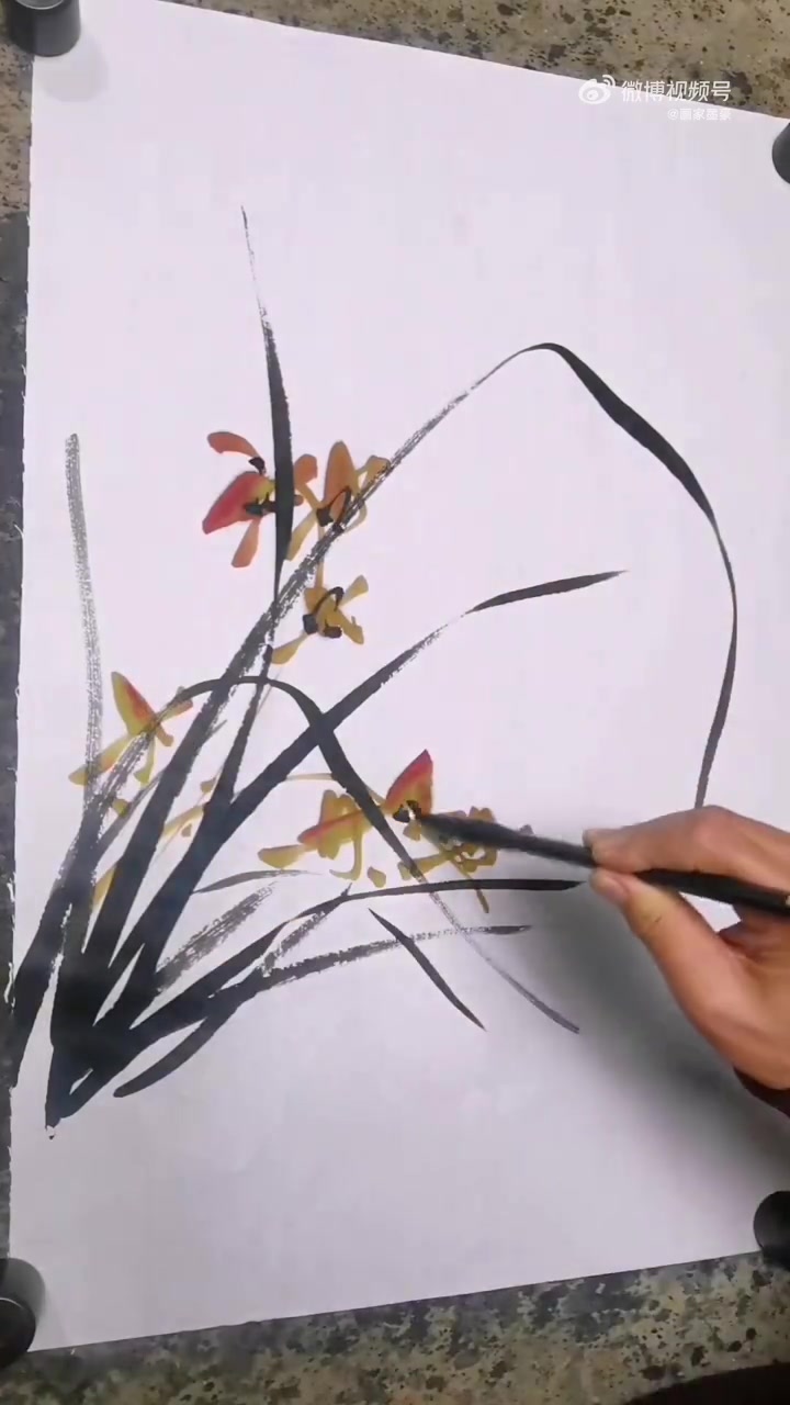 “鸟语花香春意浓”墨豪写意画兰花 兰花