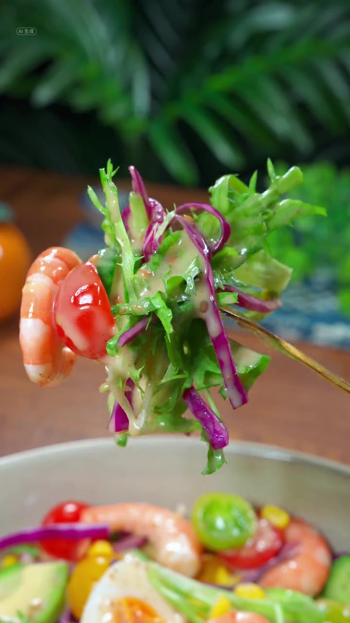 为了夏天能穿上美美的小裙子,我已经把晚餐都换成了这个蔬菜水果沙拉,味道真的太赞了～轻食沙拉