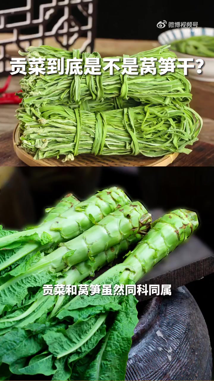 「你知道吗?「思考」市场买的鲜莴笋和贡菜不是一种蔬菜」不是所有莴笋晒干都能做成贡菜 贡菜就