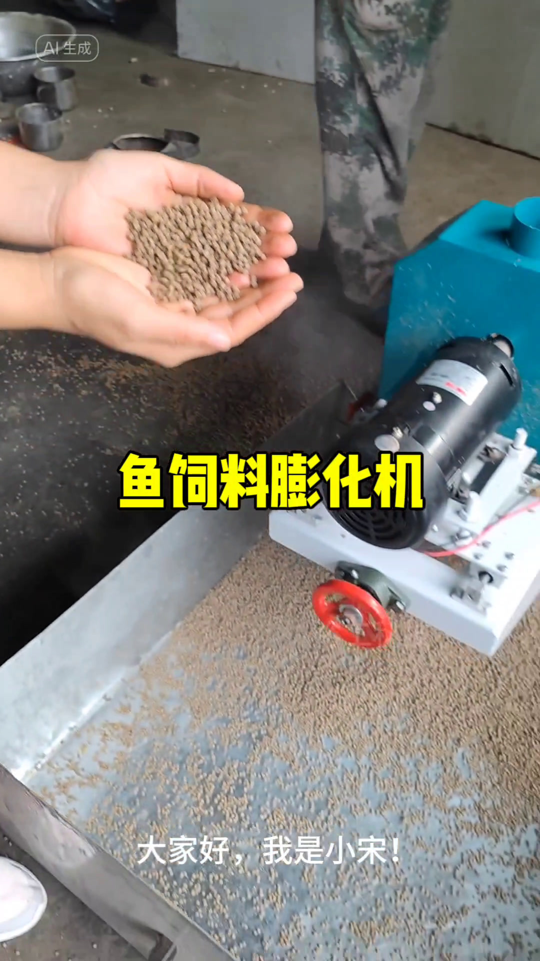 这个是鱼饲料的生产过程。