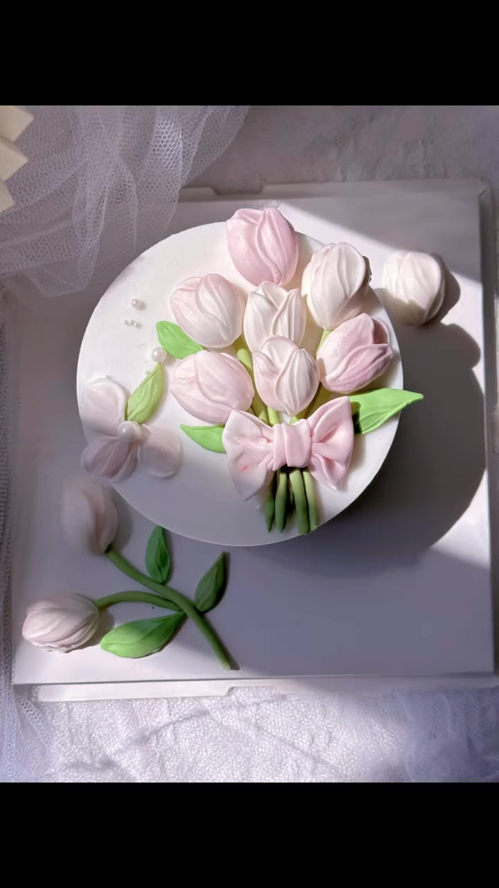 第60集|母亲节蛋糕用这款模具做郁金香花蛋糕,妈妈爱死你 刮刀花 模具 母亲节蛋糕