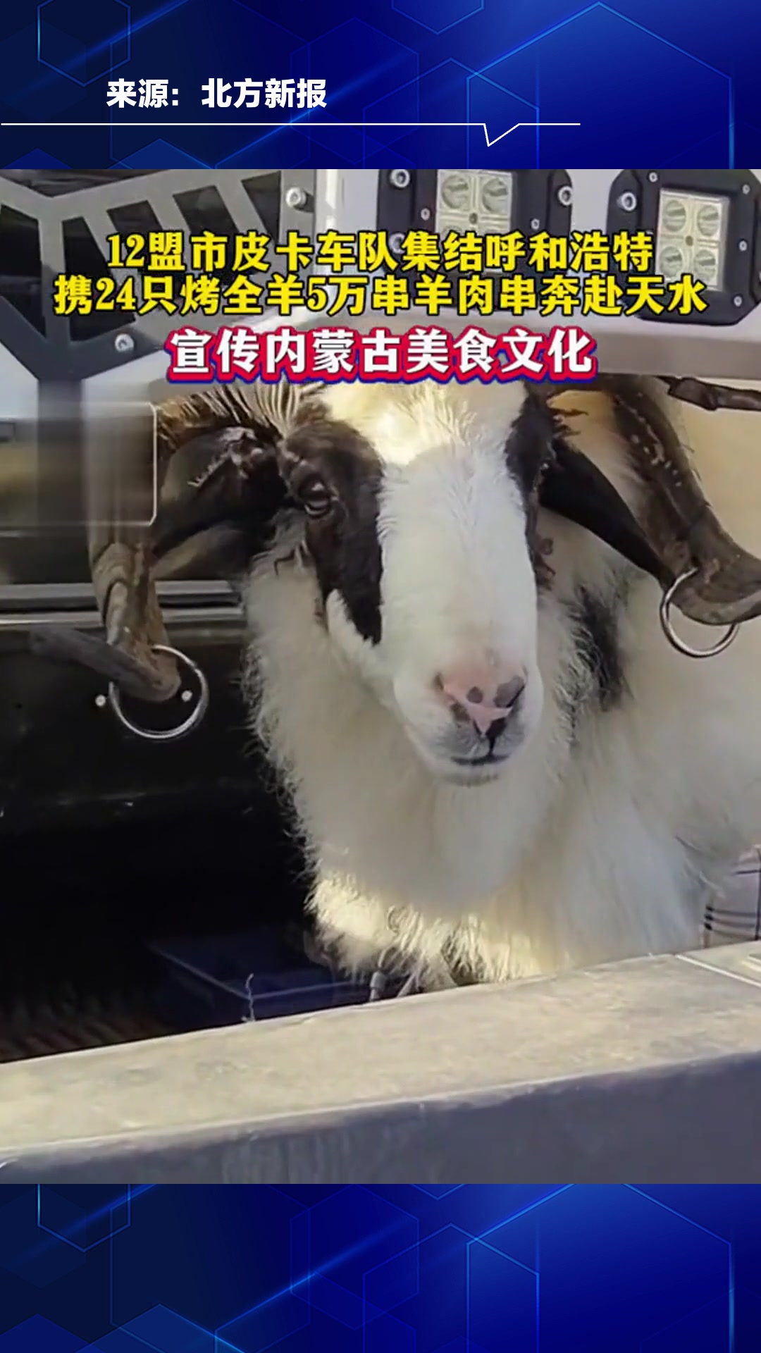 12盟市皮卡车队集结,携24只烤全羊5万串羊肉串,宣传内蒙古美食文化