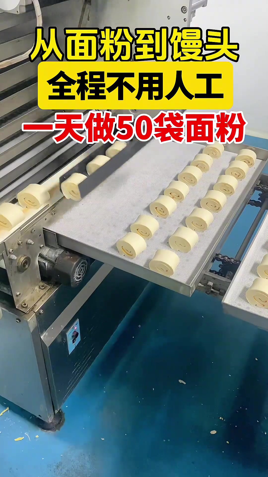 全自动馒头机,从面粉到馒头全程不需要人工,一天做50袋面粉
