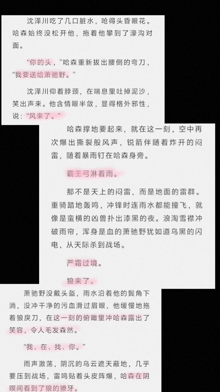 哈森在阴暝间看到了狼的獠牙 将进酒 萧策安 沈兰舟