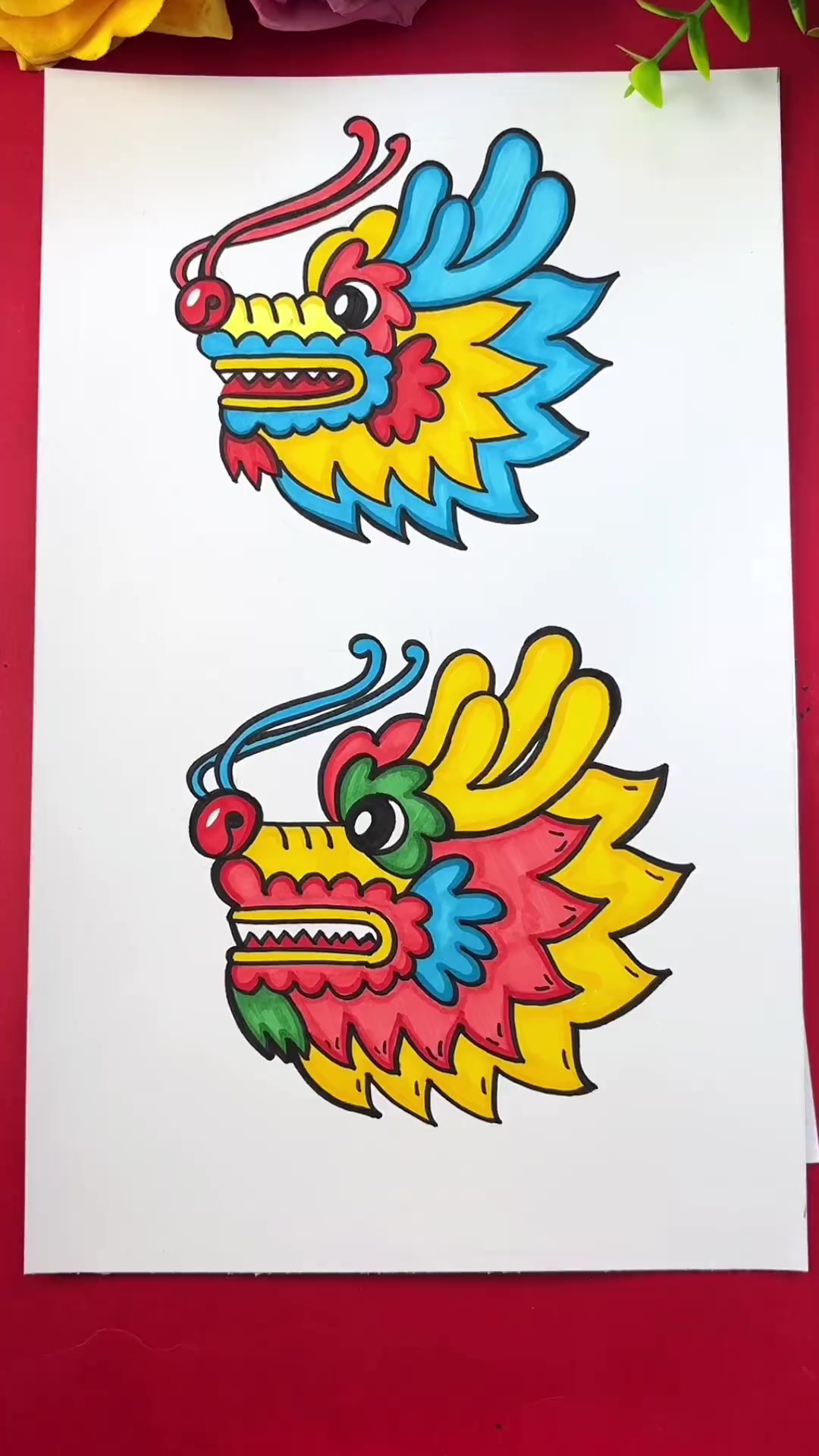 简单的龙头简笔画教程来喽新年主题画龙年简笔画简笔画画龙手抄?