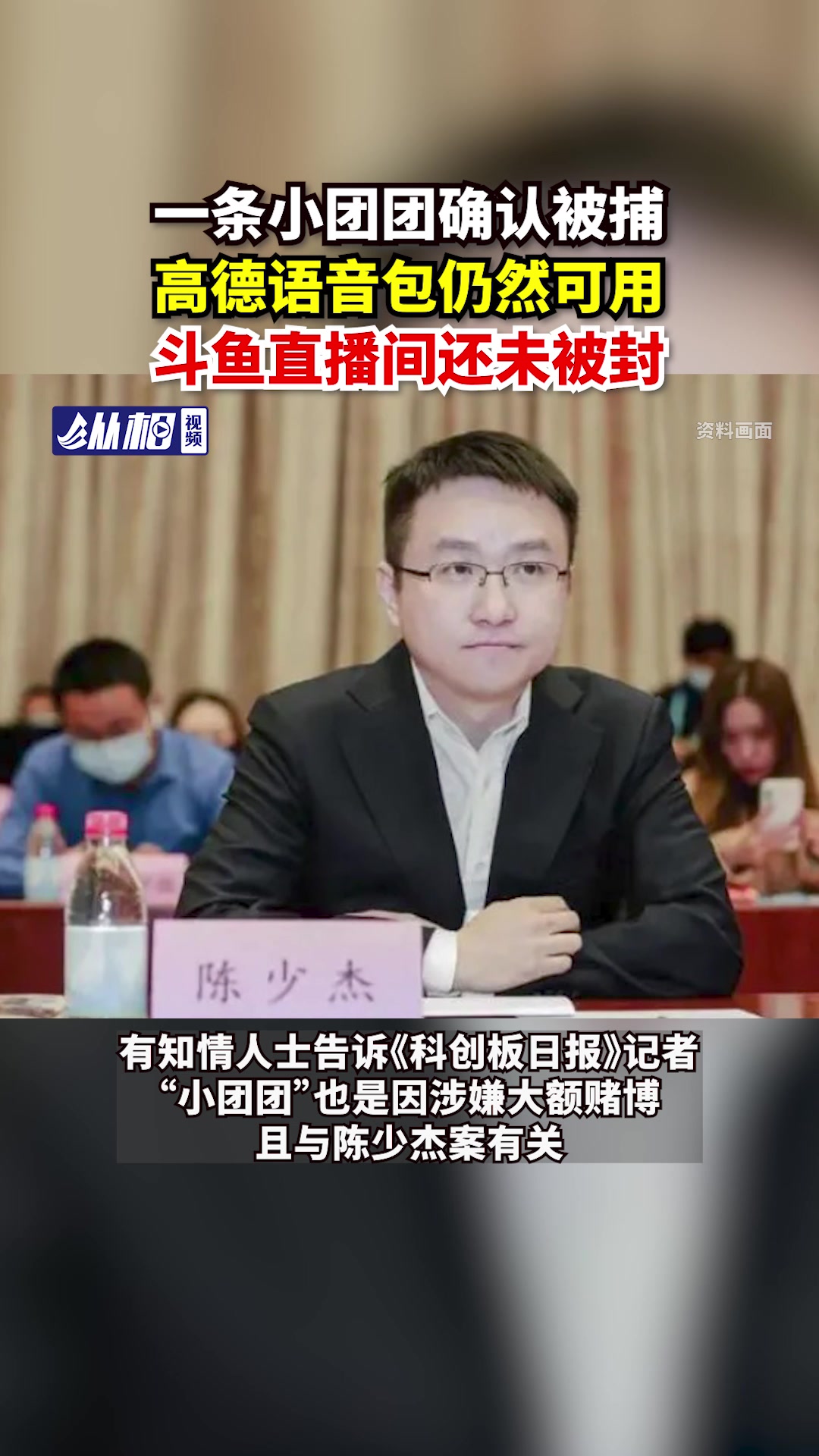 一条小团团确认被捕,高德语音包仍然可用,斗鱼直播间还未被封
